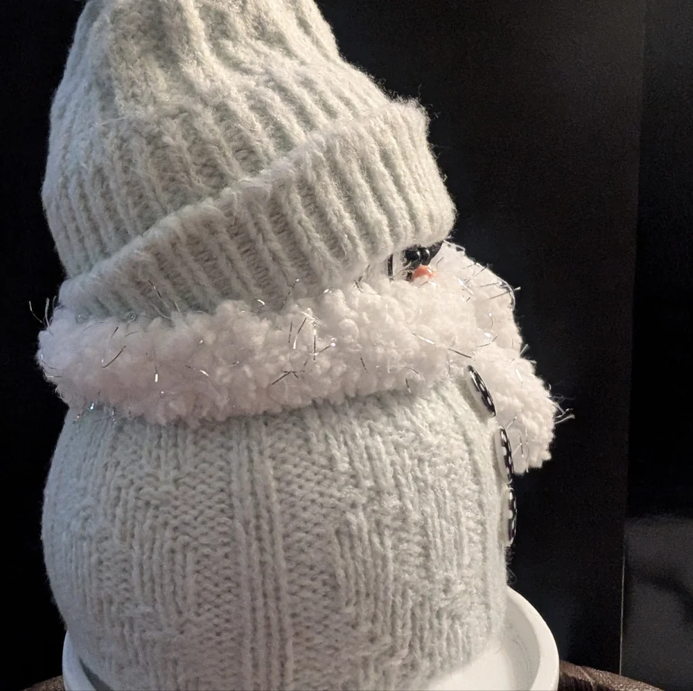 Cozy Baby Blue Snowman with Hat and Scarf - Picture 3 of 5